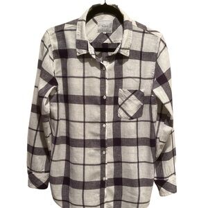 Rails Purple and White Plaid Button-Down Shirt